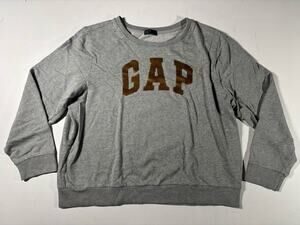 Gap Women’s Size XXL Long Sleeve Crewneck Sweatshirt Gold Sequin Gray